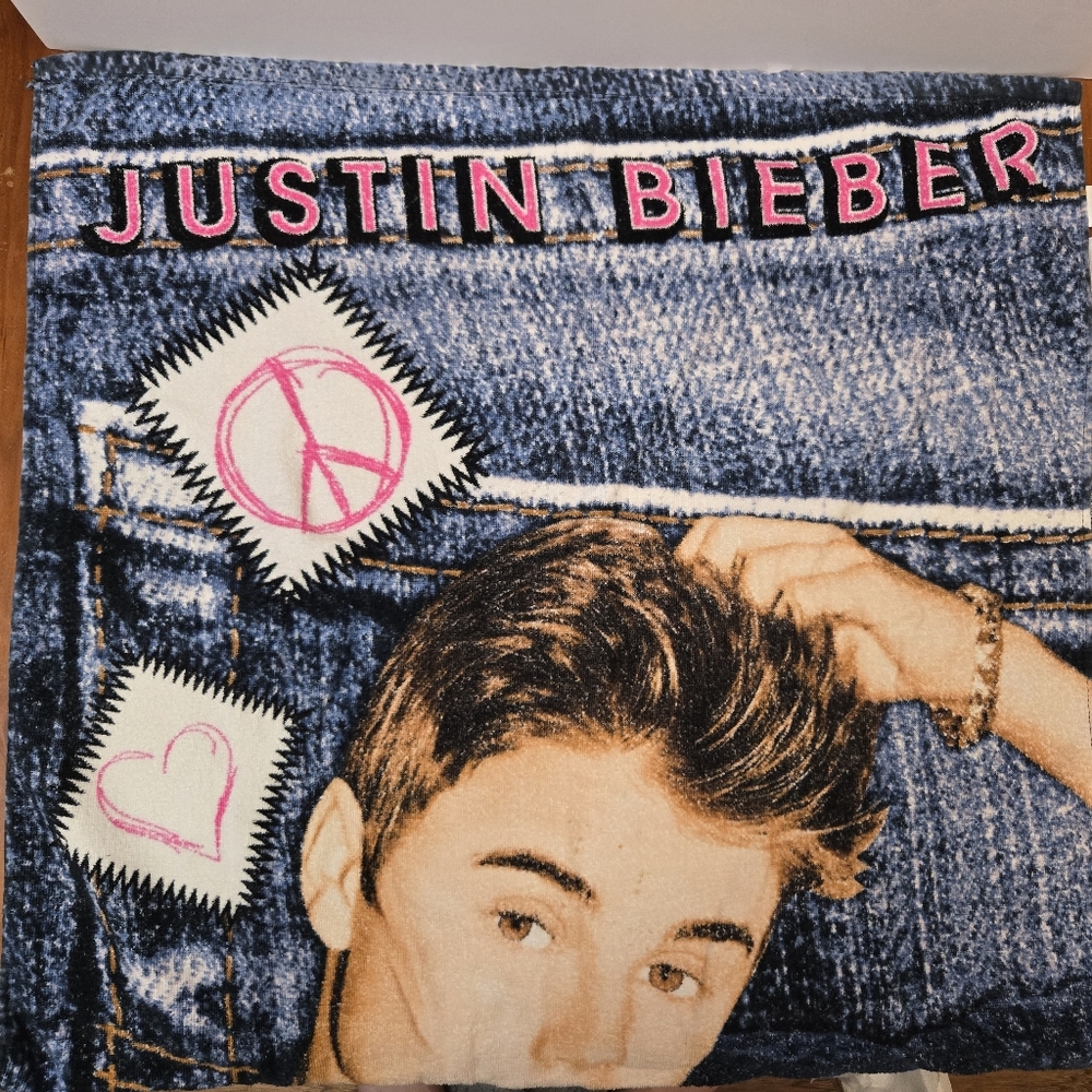 Justin Bieber Denim Print Beach Towel
